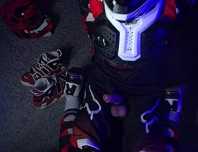 Horny Biker Plays with His Dick