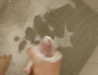 White Young Skinny Boy Under the Shower Piss and Cum