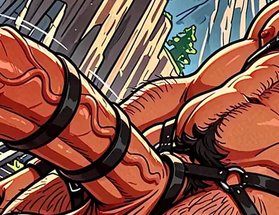 Sexy Harness Fetish Hunks with Monster Dongs