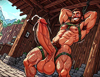 Sexy Harness Fetish Hunks with Monster Dongs