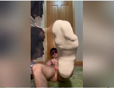 White Socks Jock Jerk Finger