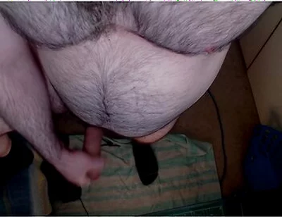 Top Down Perspective Showing My Sexy Chest, Legs, Beard And Cock