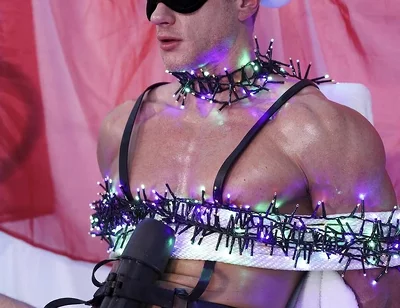 Santa Came by Early, so I Locked His Ass Down Using His Own Ropes and Used My Milking Machine to Take His Milk for Once