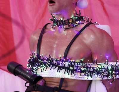 Santa Came by Early, so I Locked His Ass Down Using His Own Ropes and Used My Milking Machine to Take His Milk for Once
