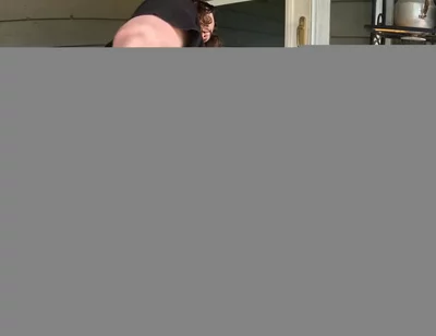 I went out to my back porch and fucked myself with my dildo