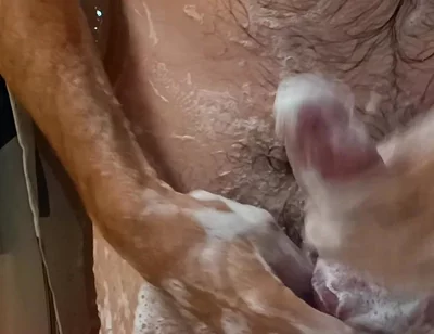 Hot Dilf Shower Big Uncut Cock Wanking and Cumming - Rockard Daddy