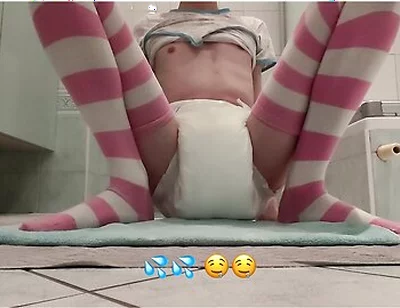 Diaper Boy With Shy Bladder Just Keeps Wetting His Thick Padding