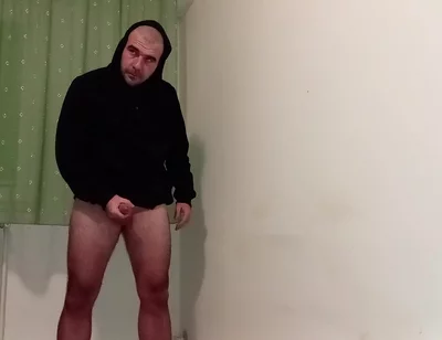 Boy in Hoodie Jerk off and Finish with a Cumshot