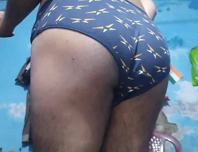 Horny Indian Femboy Wearing His Step Sister's Bra and Panties