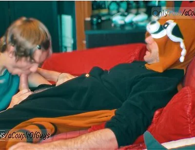 I Blow My Friend While He Is Chilling In His Tanooki Pyjamas