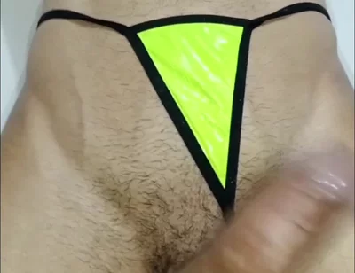 Big and Veiny Cock in Panty, Intense Masturbation, Gay Vergon, First Shot