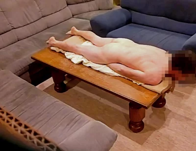 Hump Masturbation with Undressing on a Show Stage