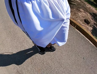 Flashing My Boner in See Thru Basketball Shorts for the Cyclists and Runners