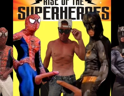 Batman and Spiderman a Big Cock Team