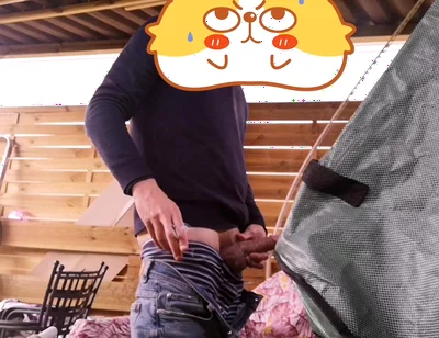 Outdoor Jerkoff While Smoking a Cigarette