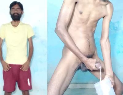 Rajesh Playboy 993 Masturbating Big Cock and Cumming in the Jar. Naked Stroking Dick Spanking Butt.