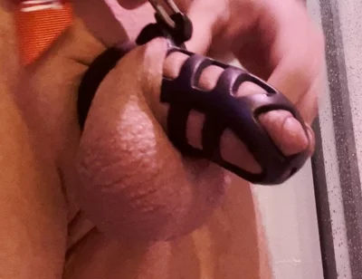 Puppy Shows Locking His Cock in Chastity After Loosing a Challenge