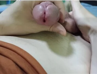 Masturbates And Cums With Cum