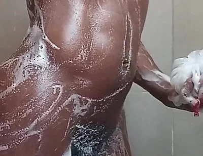 Ebony Twink Taking a Bath