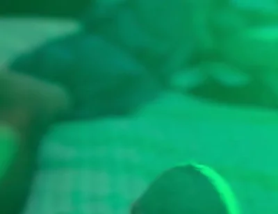 Watching Porn and Pulling the Tip or My Dick with Colored Lights