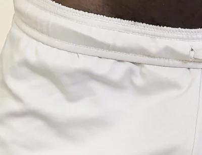 I Am Just Exercising Home in My White Box Shorts Commando of Course