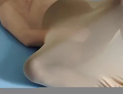 Hot Nylon Encasement in Black Pantyhose