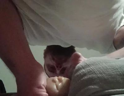 White Cock Fucks a Pocket Pussy Creampie