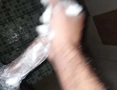 Breast Pump Boy2 Takes His Time in the Shower with a While Waiting Outside the Bathroom