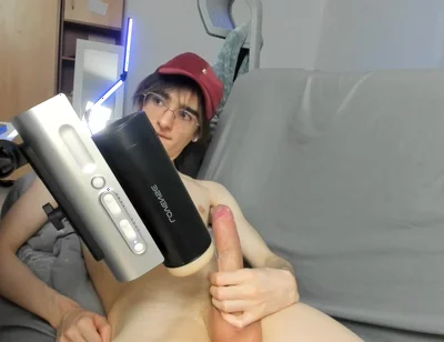 A Young Guy Jerks off Online, Waiting for Someone to Start This Fucking Machine