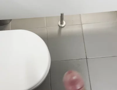 Jerking off in a Public Restroom
