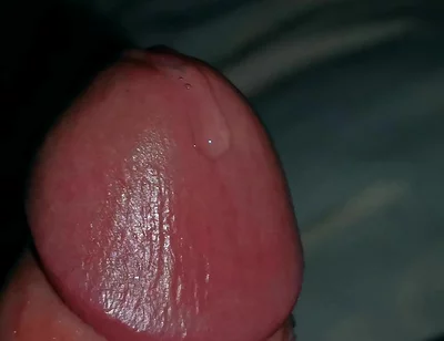 Very Close-up of an Over-excited Penis and Streams of Pre-cum!