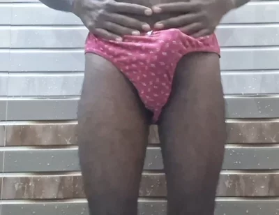 Indian Boy Wearing Girls Bra and Panty. Masturbate on Restroom Coming Cum Out