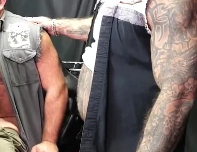 Threesome Harley Fucking with Manny Muscle and King Baiter
