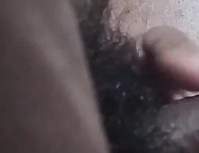 Masturbating,rubbing, and Slapping My Hairy Uncut Black Cock After Long Time