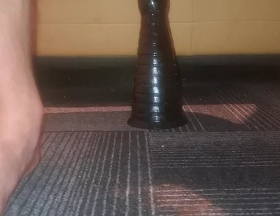 Hot gay twink NoFace Twink X riding huge toys