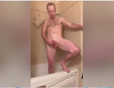 Soapy Ginger Jerk Off