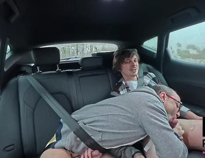 Two Straight Sucks Each Other and Tries to Fuck in the Back of a Car