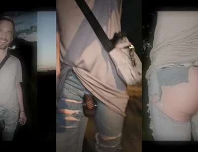 Walking Through the City in Bottomless Jeans