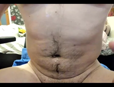 Big cumshot on my big belly