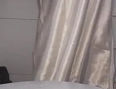Satin White Long Lingerie Fetish Cum