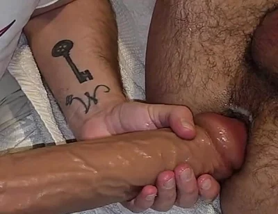 Fucking My Horny Pervy Taboo Step Dad with My Dick and a Dildo and Ny Husband Spunked on His Face