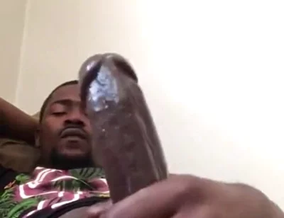 Slowly Wanking My Big Black Cock Cumming Loads