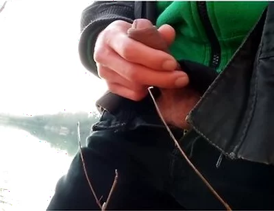 Jon Arteen Takes His Twink Penis Outside, Pees In A Lake And Suddenly Feels The Urge To Masturbate