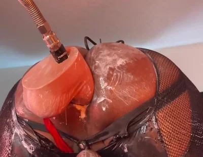 Femboy Gapes Hole with Mr Hankey Dildo - Deep Anal Fuck Machine Session