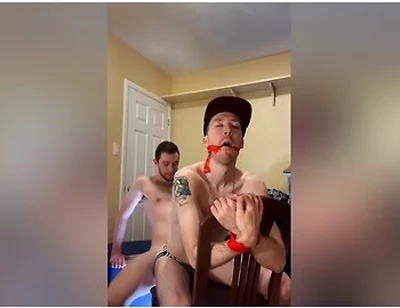 Twink Cums Handsfree Bareback Fucking