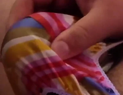 Little Satin Thong Play & Cock Ring Cum