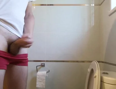 Filming Myself Jerking off Into the Toilet