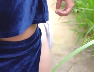 Cruising Fucking Outdoors with a Twink Femboy I Met at Pool