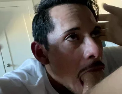 Latino Papi Swallows Huge Load From Big White Cock