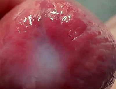 Macro Cum Shot. Ultra Close-up Ejaculation